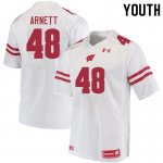 Youth Wisconsin Badgers NCAA #48 Owen Arnett White Authentic Under Armour Stitched College Football Jersey NC31L67XE